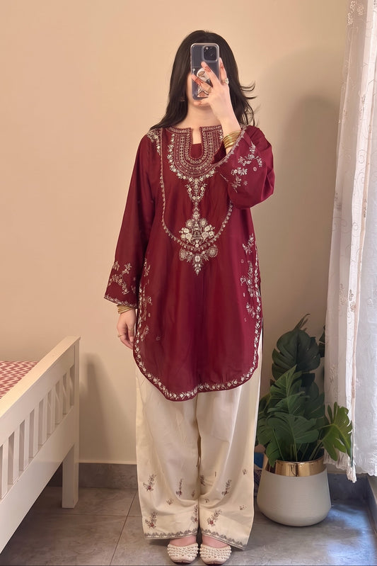 URGE SILK EMBROIDERED 2PC