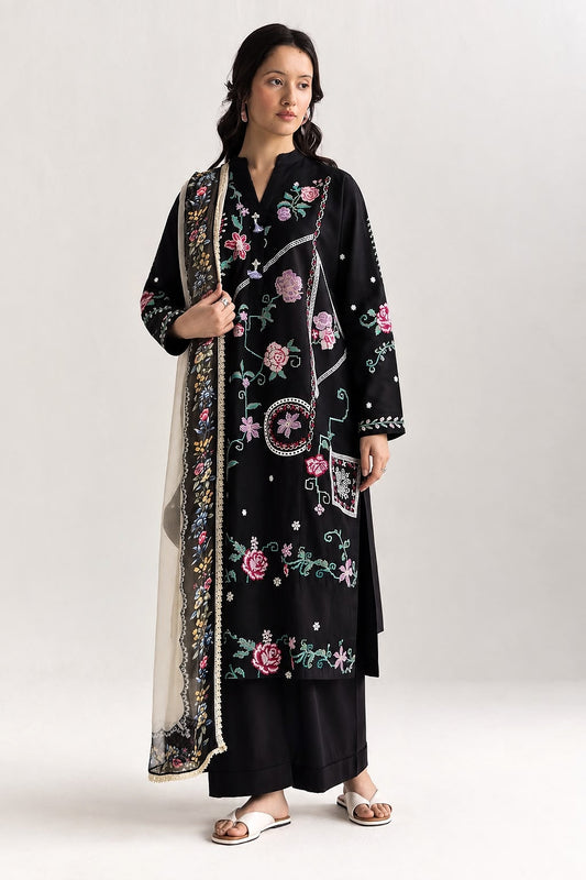 DHANAK EMBROIDERED UNSTITCH 3PC SUIT