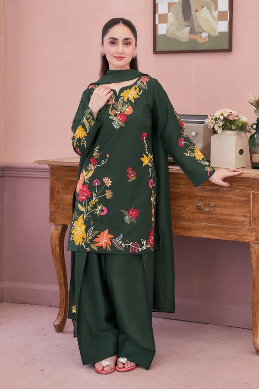 DHANAK EMBROIDERED HIT CODE UNSTITCH 3PC