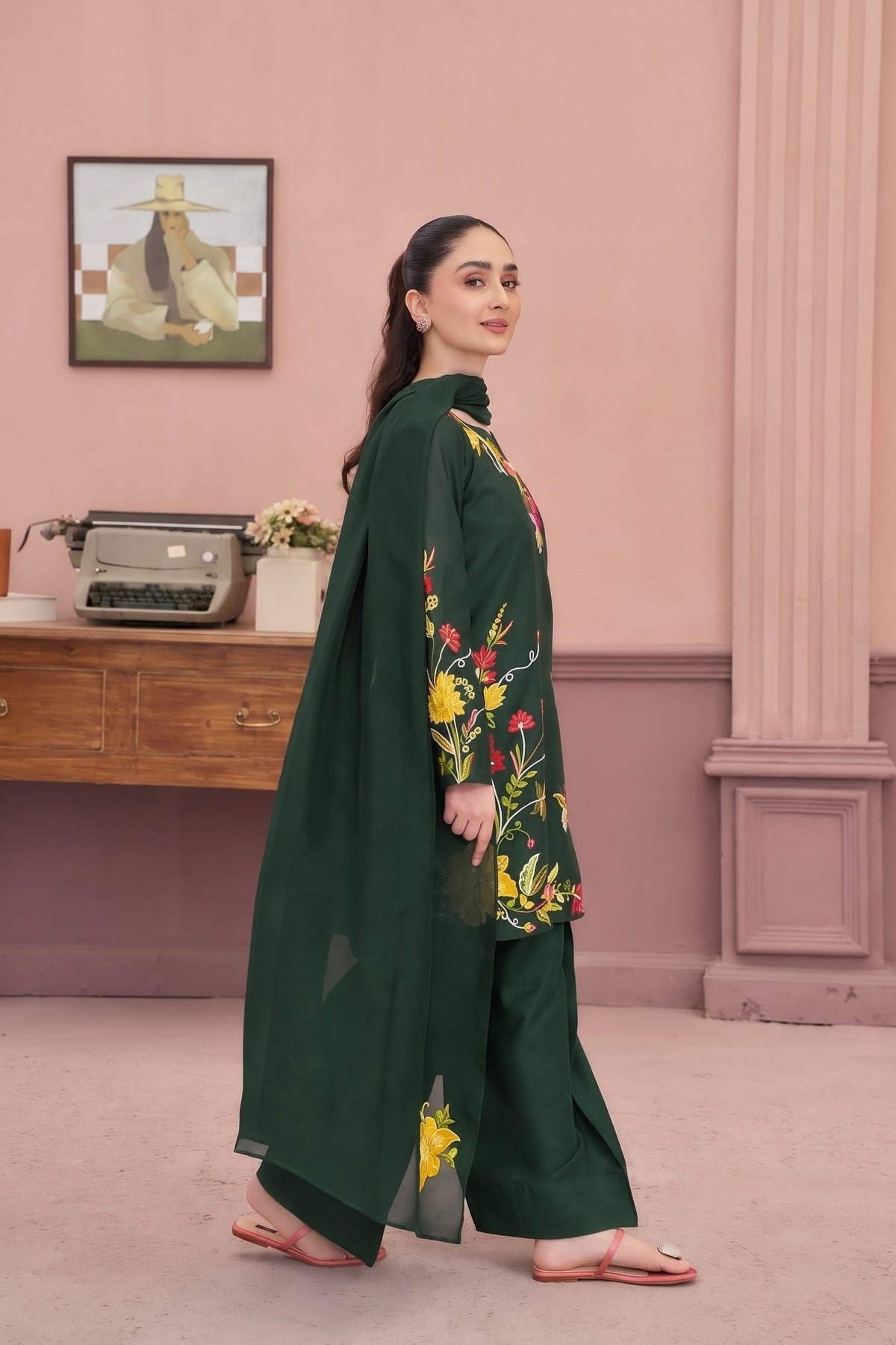 DHANAK EMBROIDERED HIT CODE UNSTITCH 3PC