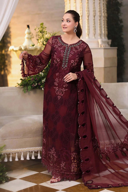 Heavy Embroidered Chiffon Unstitched 3PC Suit