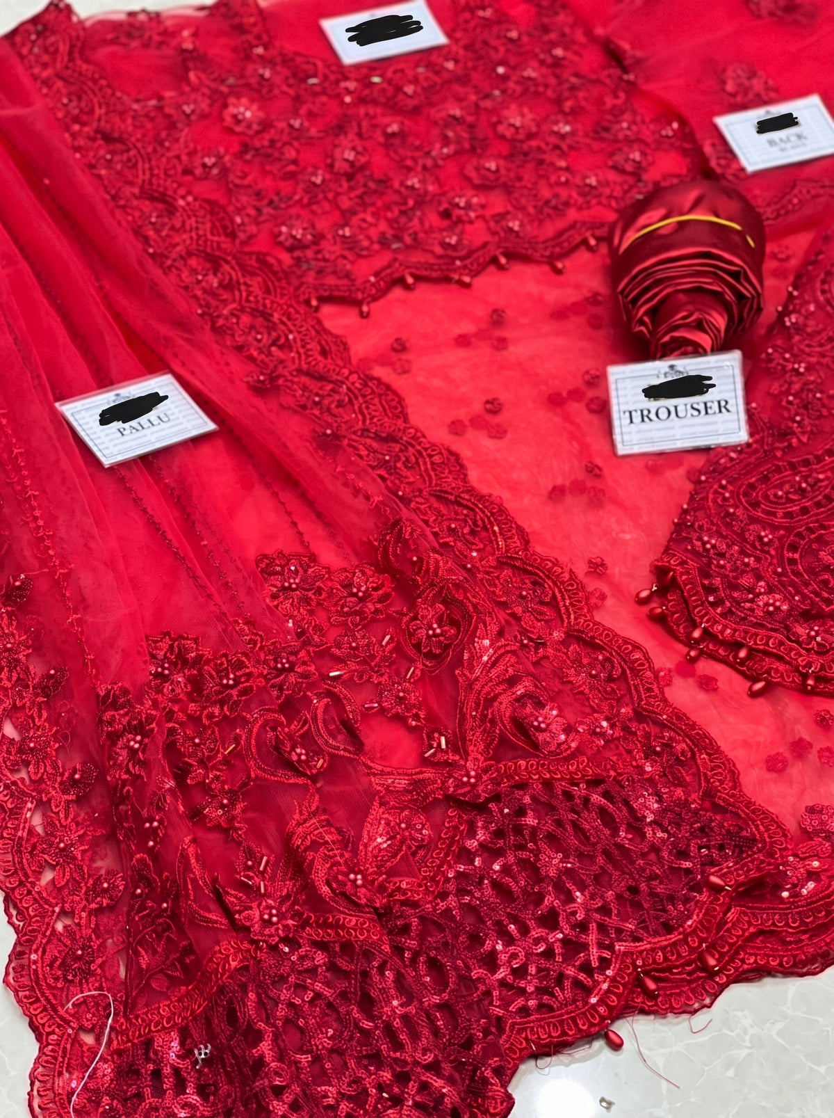 NET EMBROIDERED SAREE UNSTITCH