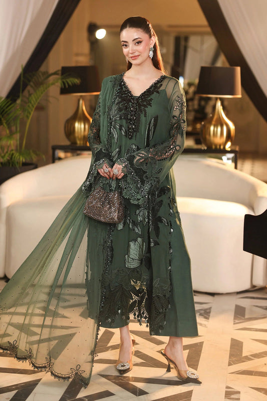 CHIFFON EMBROIDERED UNSTITCH 3PC SUIT