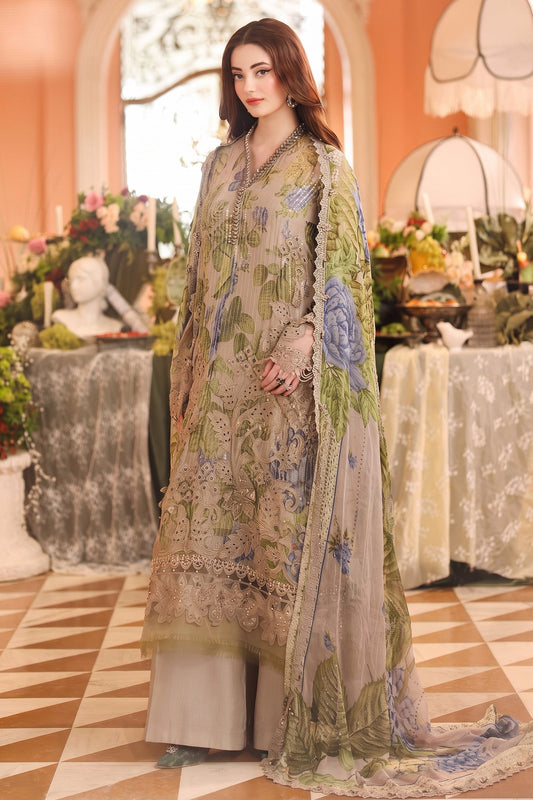 HEAVY EMBROIDERED CHIFFON 3PC UNSTITCH