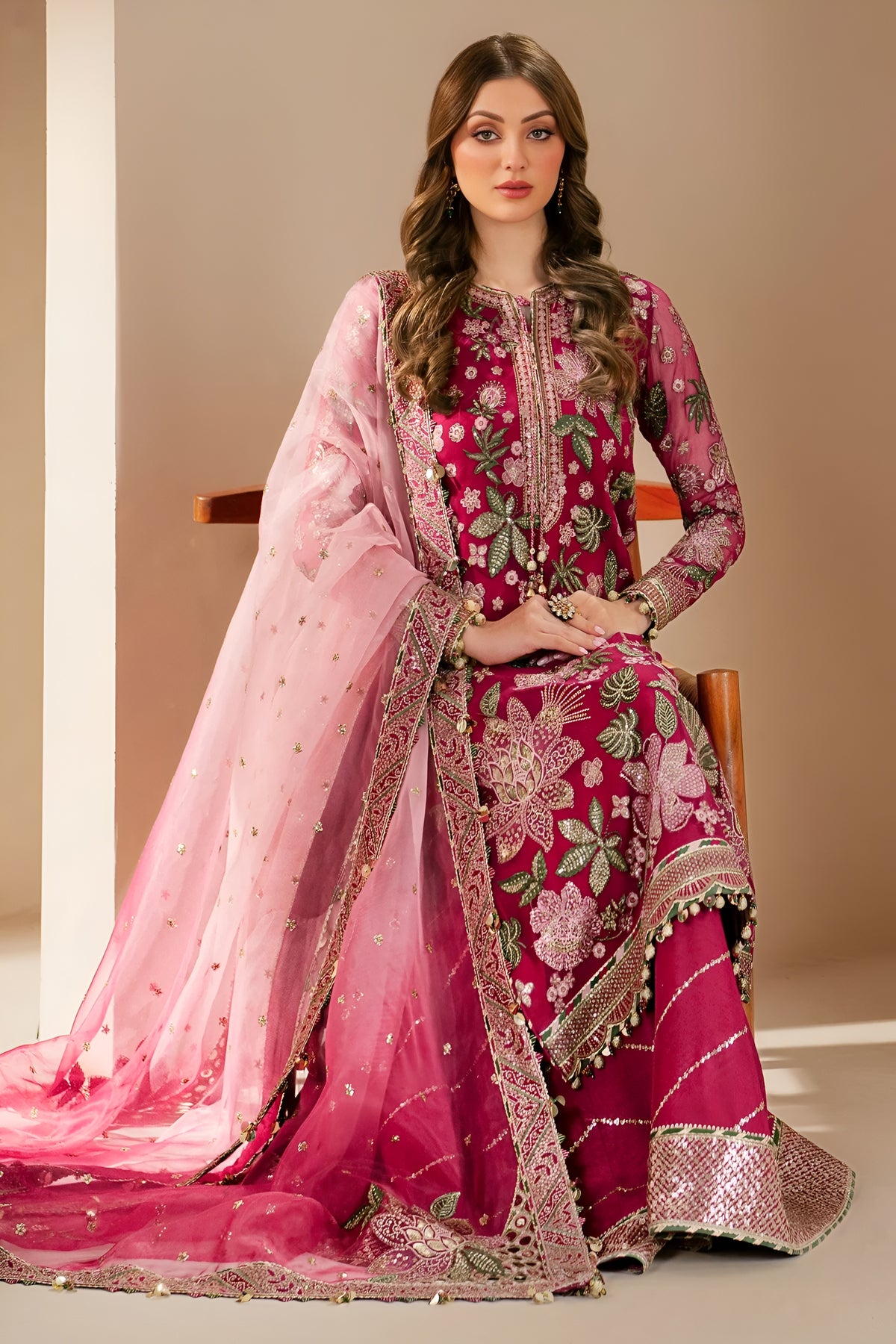 JAZMIN CHIFFON HEAVY EMBROIDERED UNSTITCHED 3PC SUIT