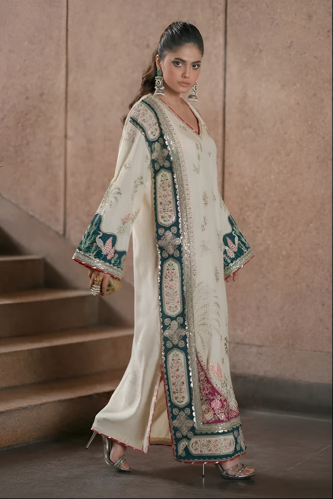 ETHNIC HEAVY EMBROIDERED 2PC KAFTAN
