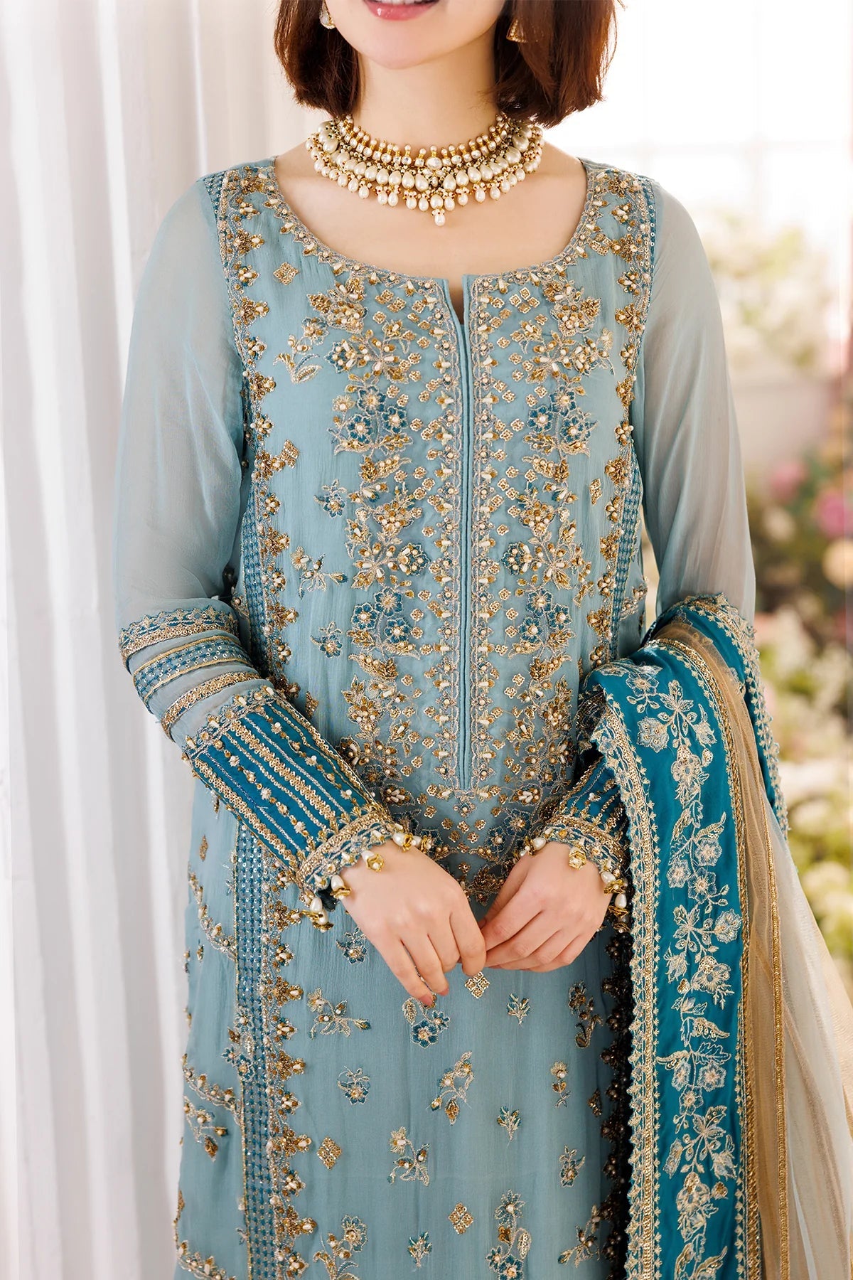 CHARIZMA EMBROIDERED CHIFFON 3PC UNSTITCH