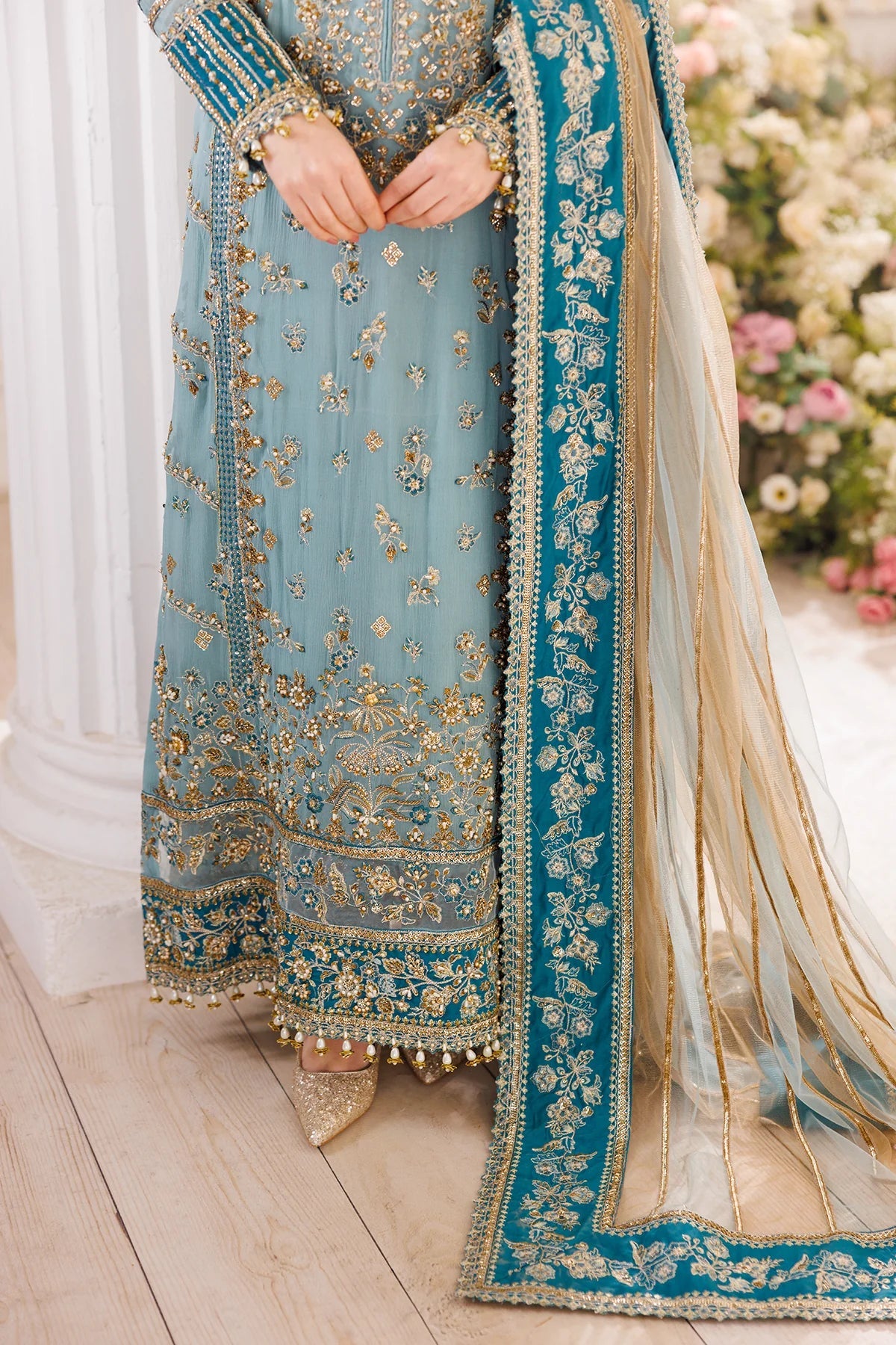 CHARIZMA EMBROIDERED CHIFFON 3PC UNSTITCH