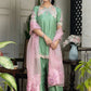 MURK EMBROIDERED SILK UNSTITCH 3PC SUIT