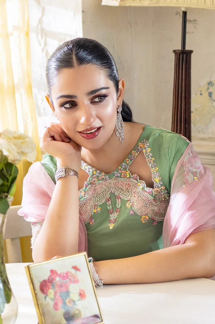 MURK EMBROIDERED SILK UNSTITCH 3PC SUIT