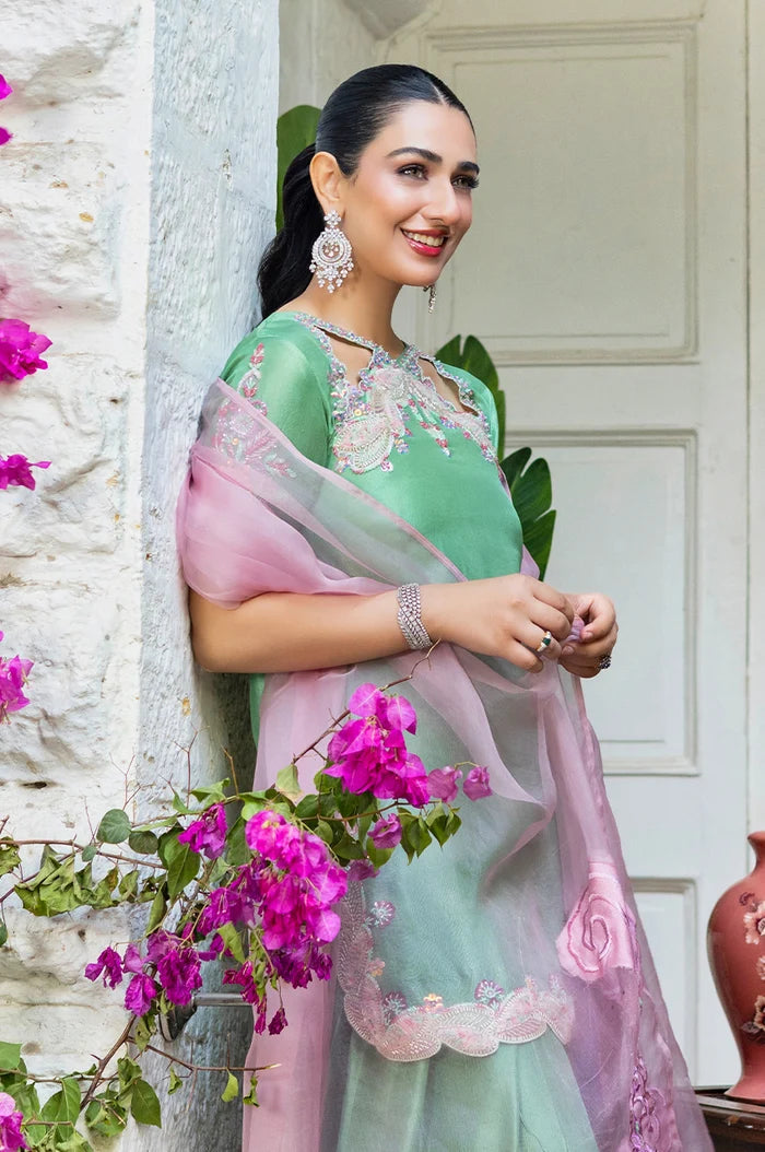 MURK EMBROIDERED SILK UNSTITCH 3PC SUIT