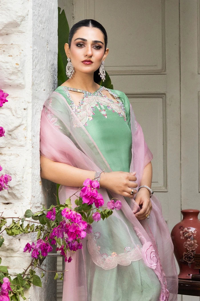 MURK EMBROIDERED SILK UNSTITCH 3PC SUIT