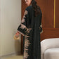 ETHNIC - LUXURY SILK HEAVY EMBROIDERED UNSTITCHED 3PC | KAFTAN JET BLACK