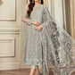 ZARIF NET LUXUR UNSTITCHED 3PC SUIT