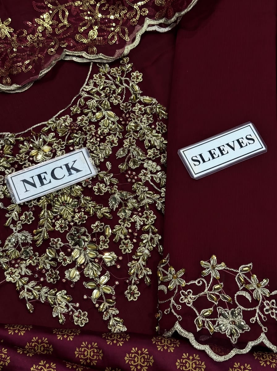 IZINIK EMBROIDERED 3PC UNSTITCH