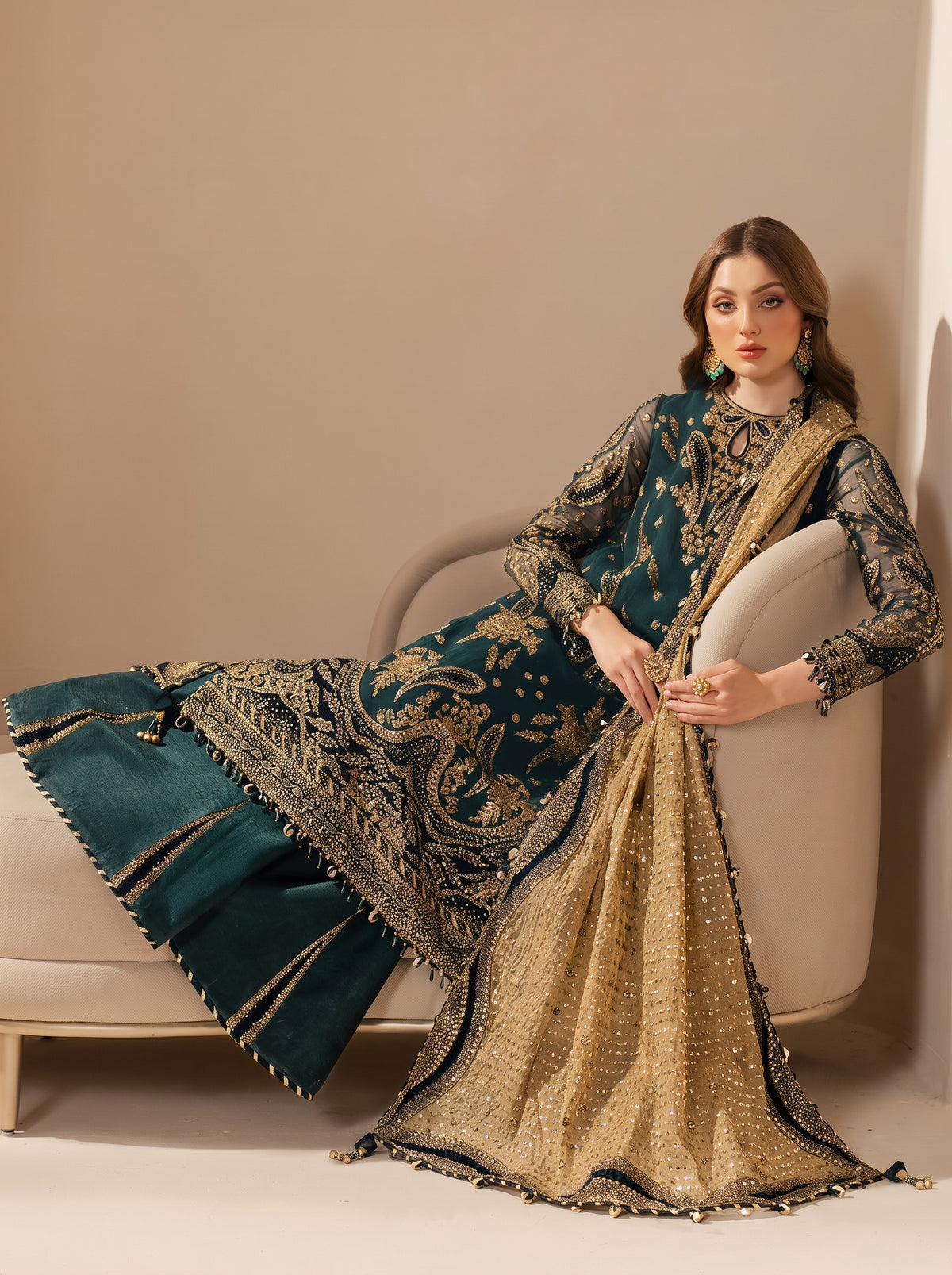 JAZMIN HEAVY EMBROIDERED CHIFFON