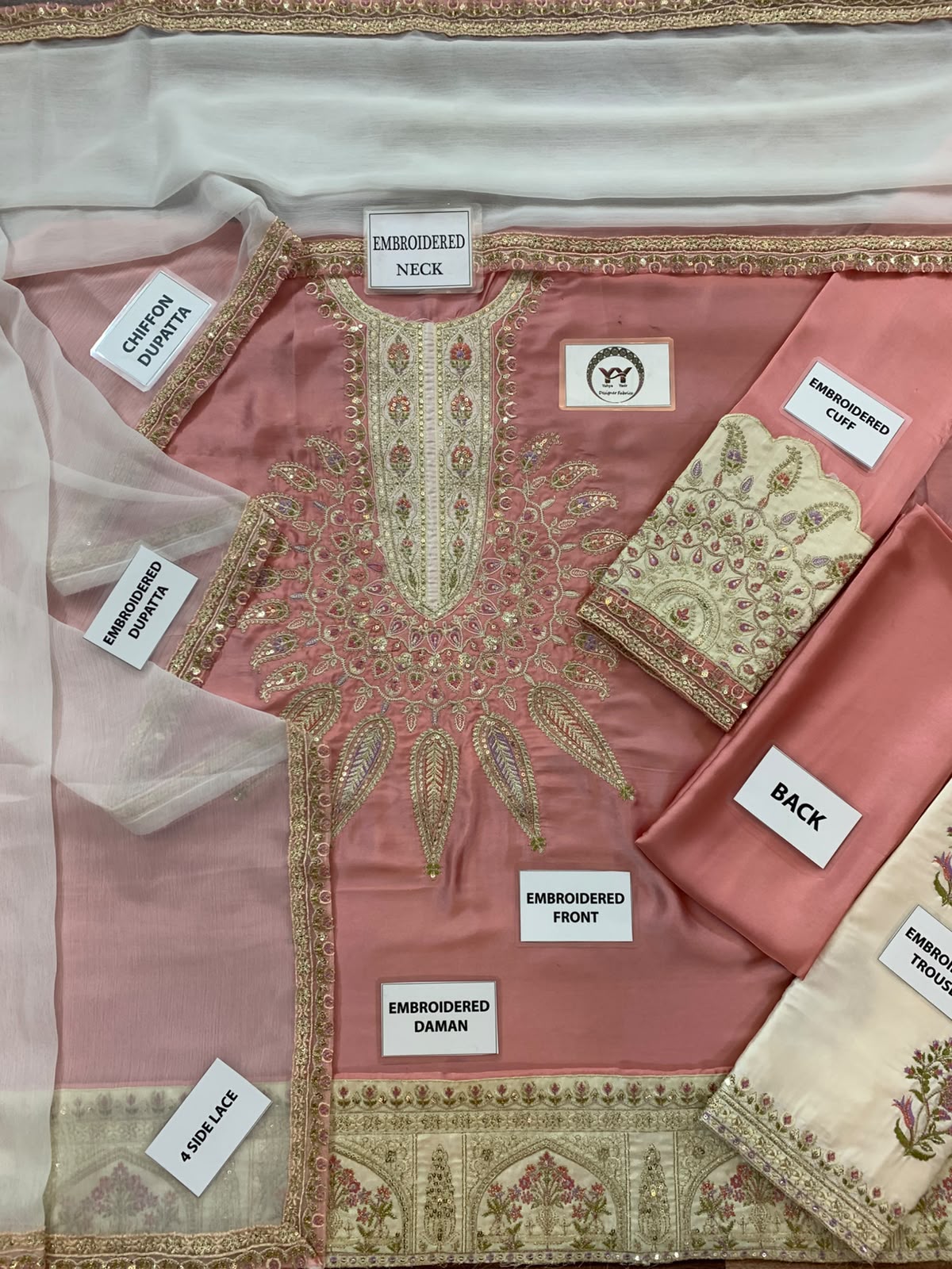 ETHNIC PREMIUM HEAVY EMBROIDERED UNSTITCHED 3PC SUIT