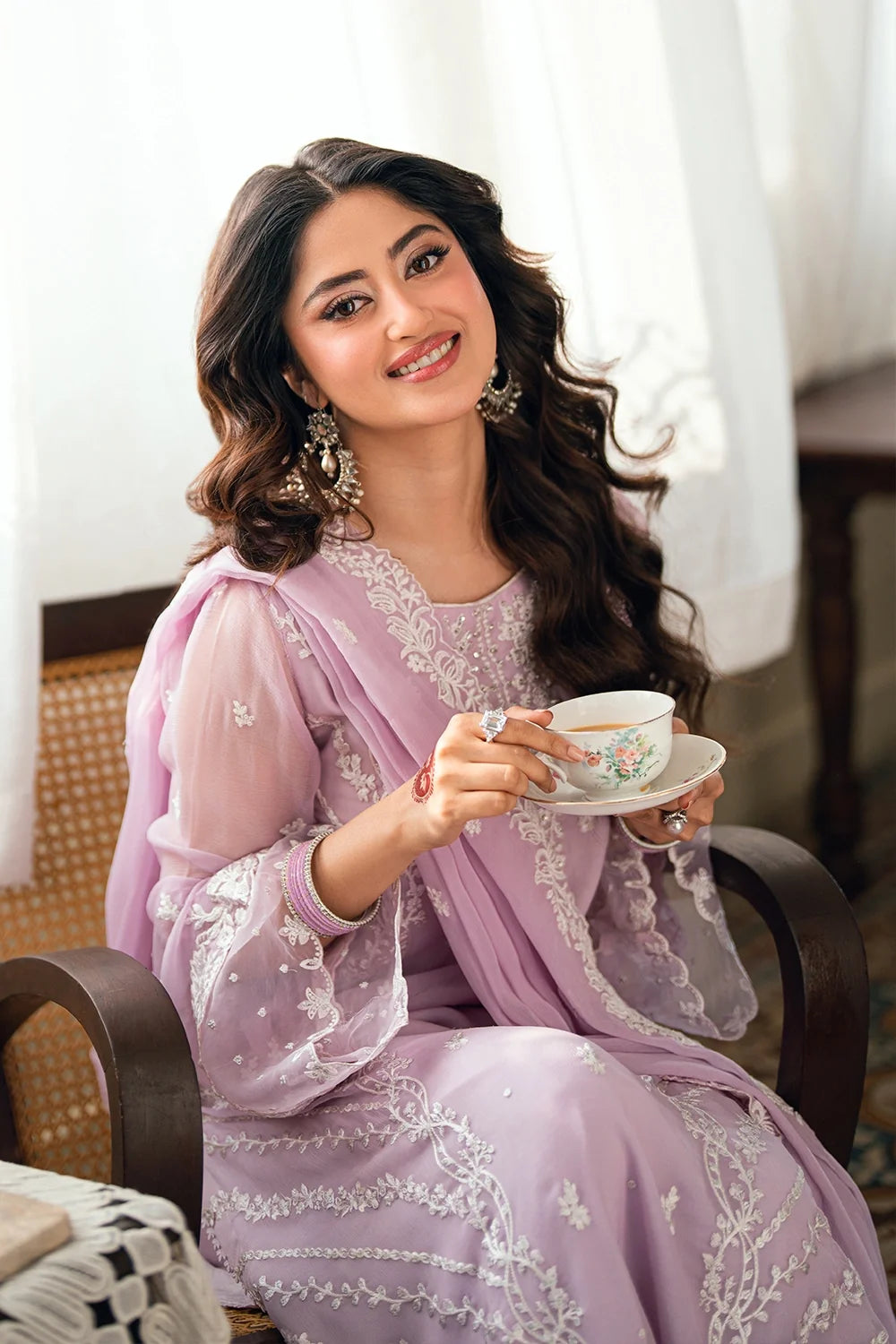 AZURE CHIFFON HEAVY EMBROIDERED UNSTITCH 3PC SUIT