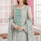 EMBROIDERED ORGANZA UNSTITCHED 3PC SET