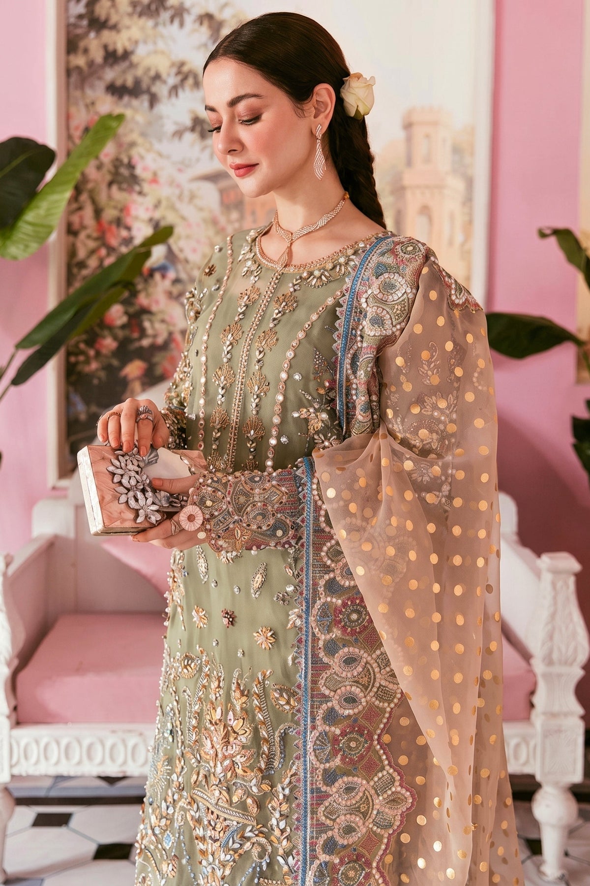 ELAF ORGANZA UNSTICHED 3PC SUIT