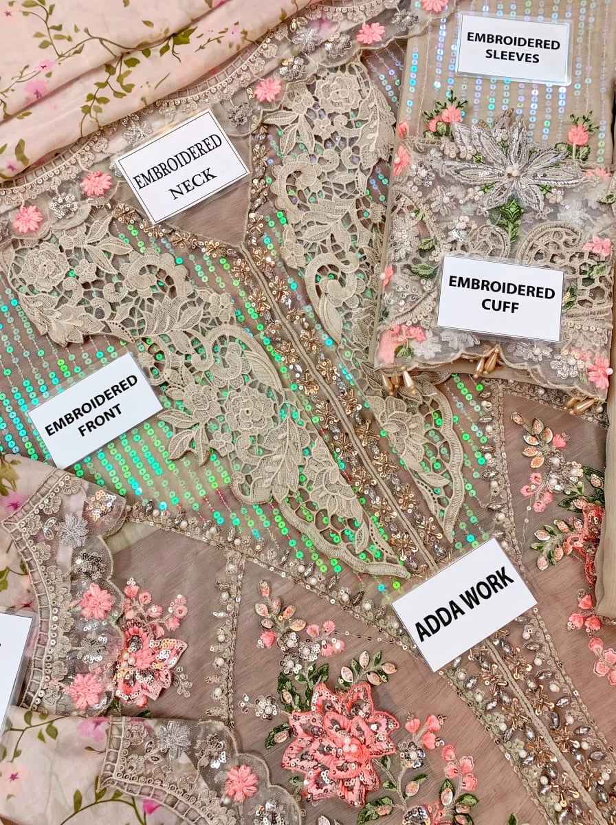 Maria B Heavy Embroidered Unstitched 3PC Suit
