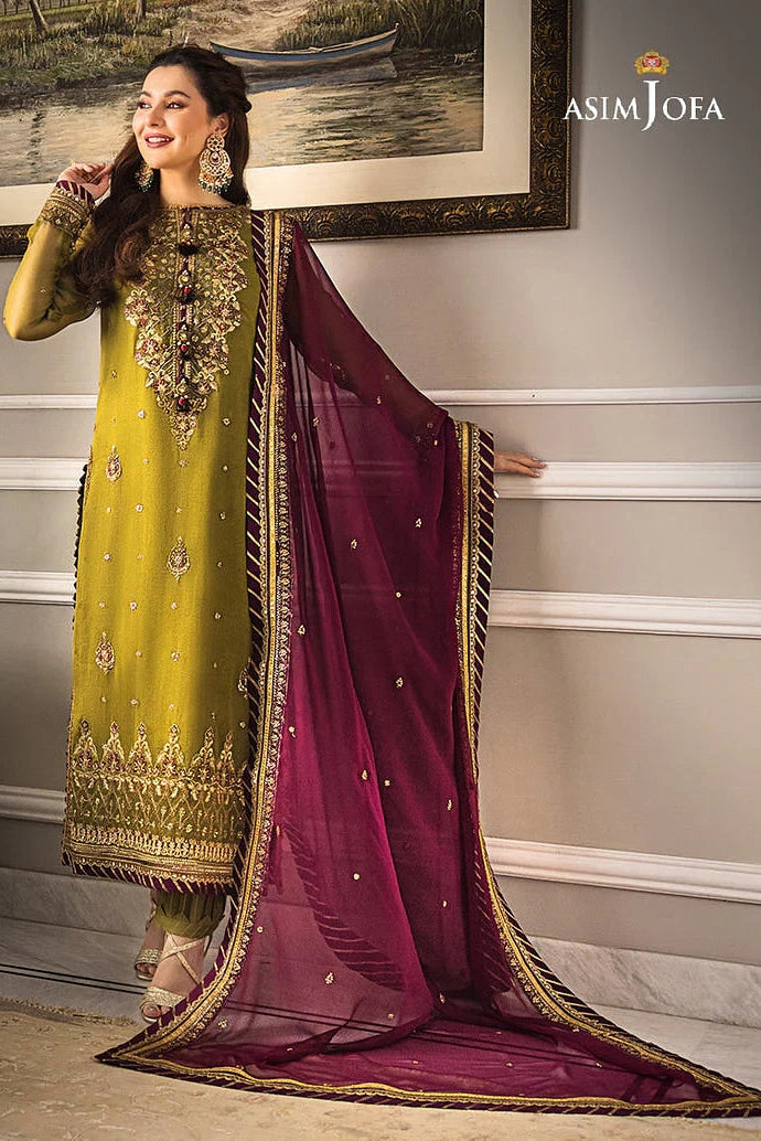 ASIM JOFA EMBROIDERED UNSTITCHED 3PC SUIT