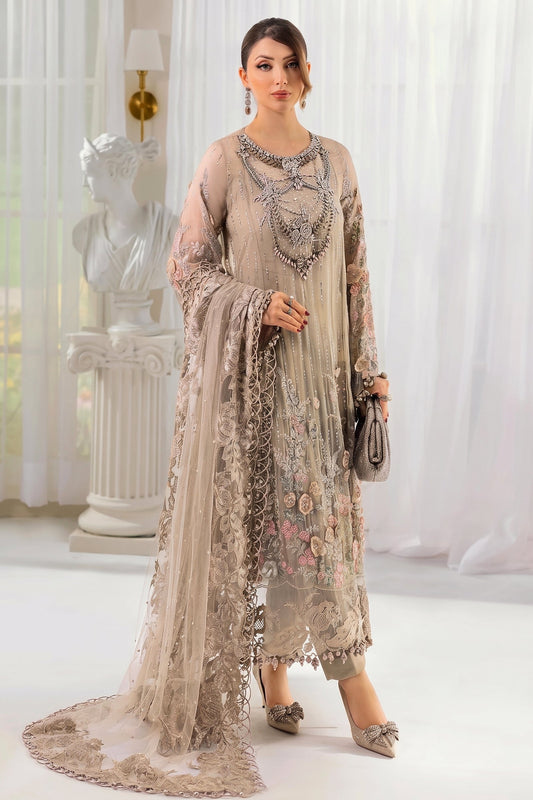 Maria B Heavy Embroidered Chiffon Unstitched 3PC Suit