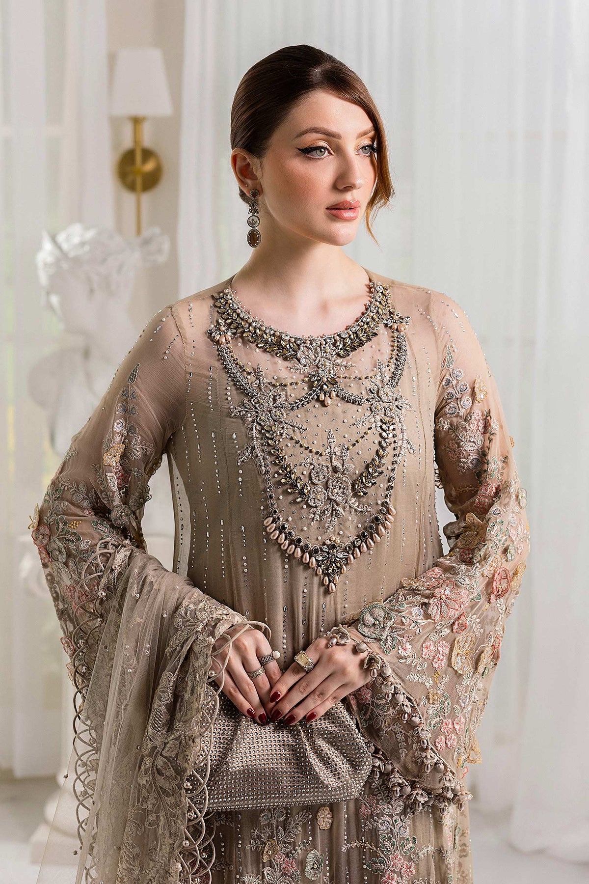 Maria B Heavy Embroidered Chiffon Unstitched 3PC Suit