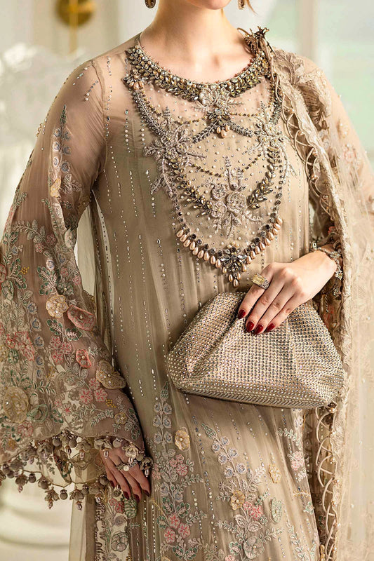 Maria B Heavy Embroidered Chiffon Unstitched 3PC Suit