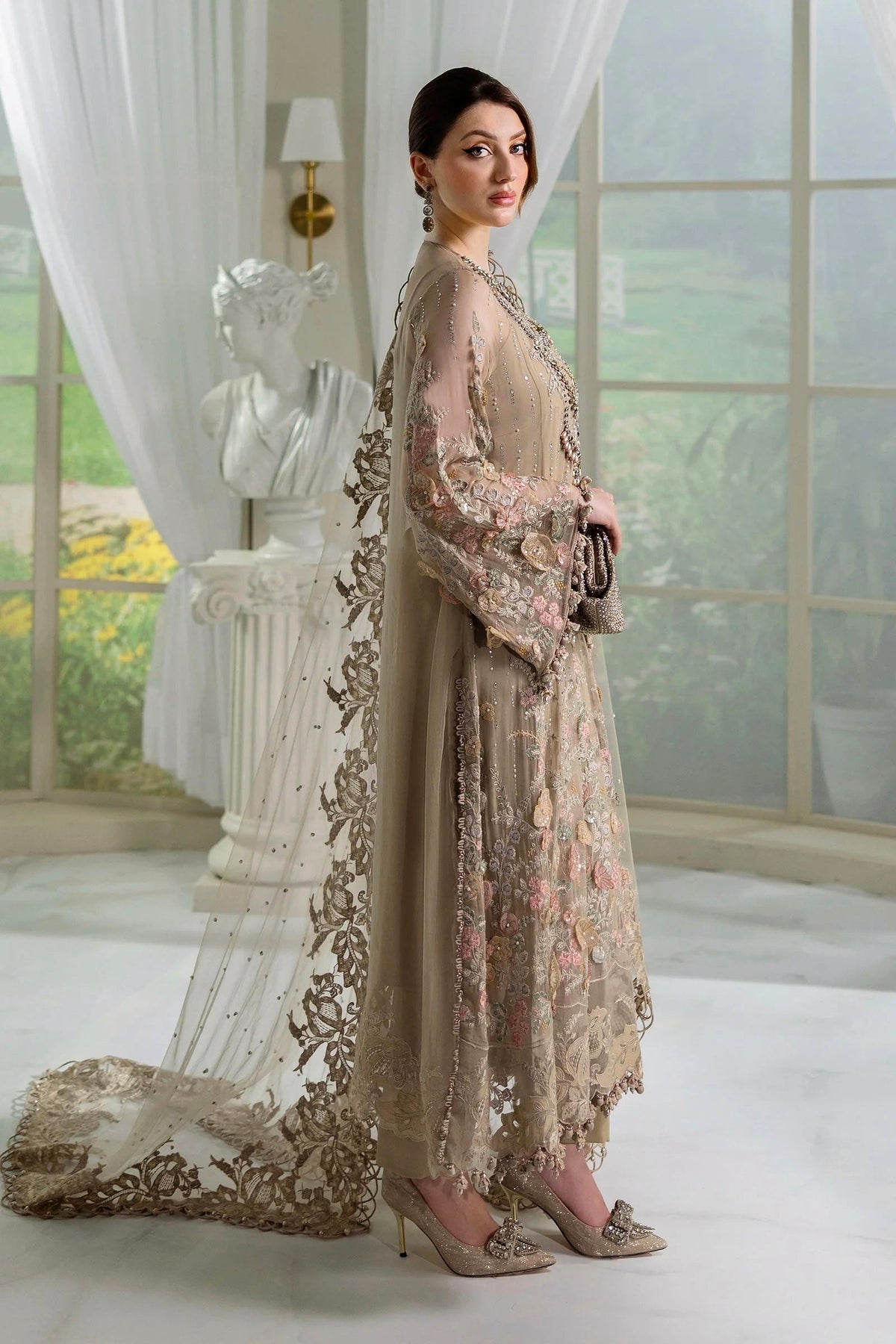 Maria B Heavy Embroidered Chiffon Unstitched 3PC Suit