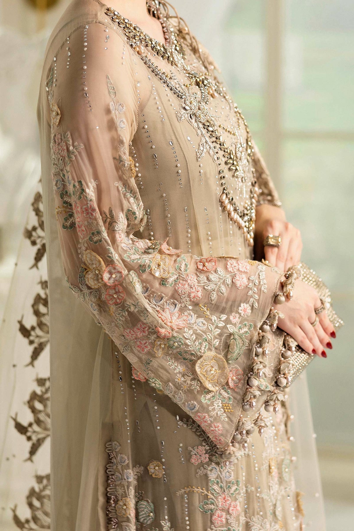 Maria B Heavy Embroidered Chiffon Unstitched 3PC Suit