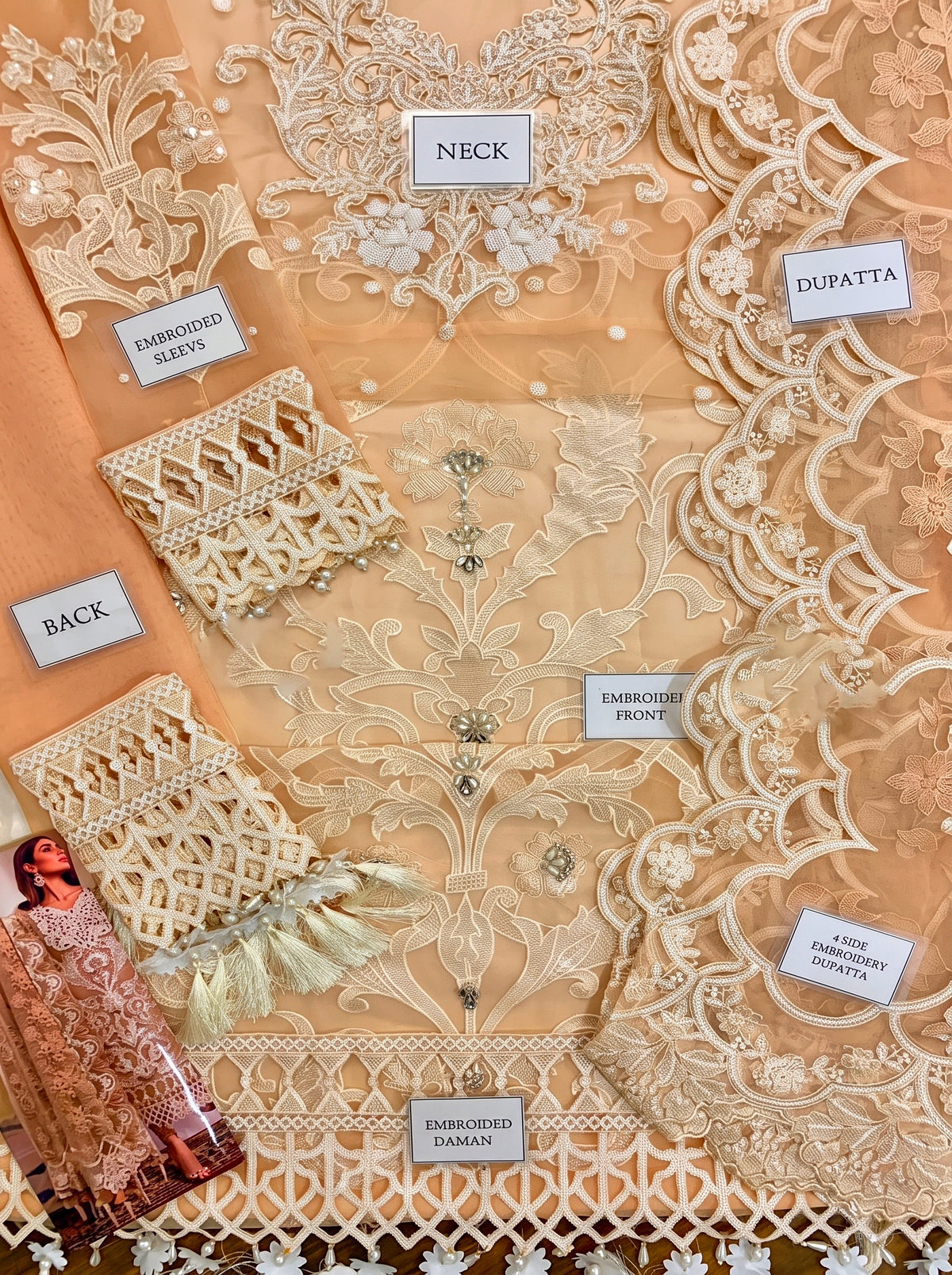 EMBROIDERED UNSTITCHED 3PC SET
