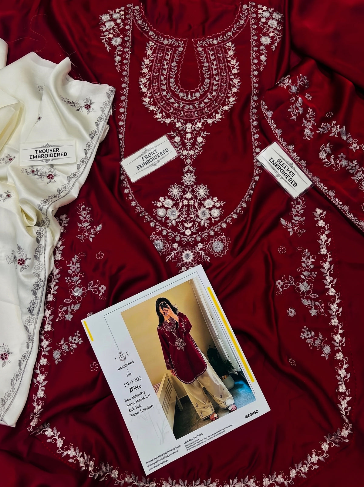 URGE SILK EMBROIDERED 2PC