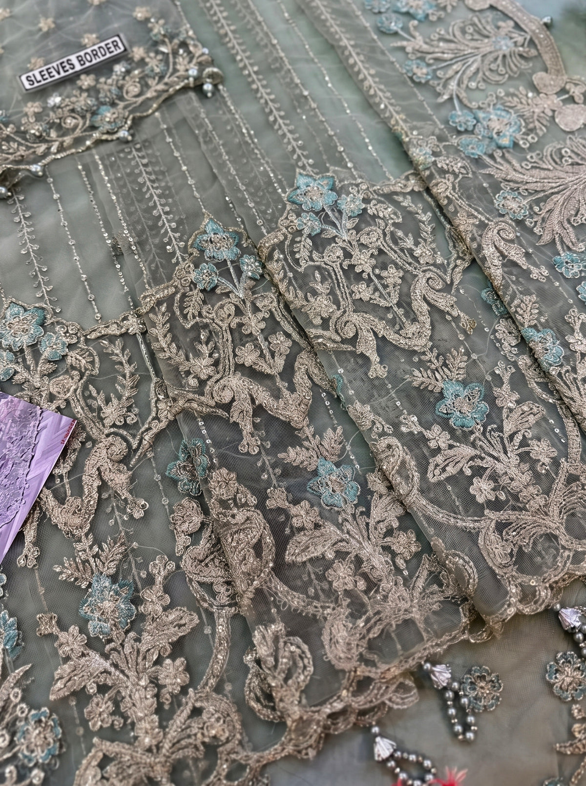 MARIA B EMBROIDERED NET SAREE