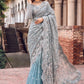 HEAVY EMBROIDERED NET SAREE UNSTITCH