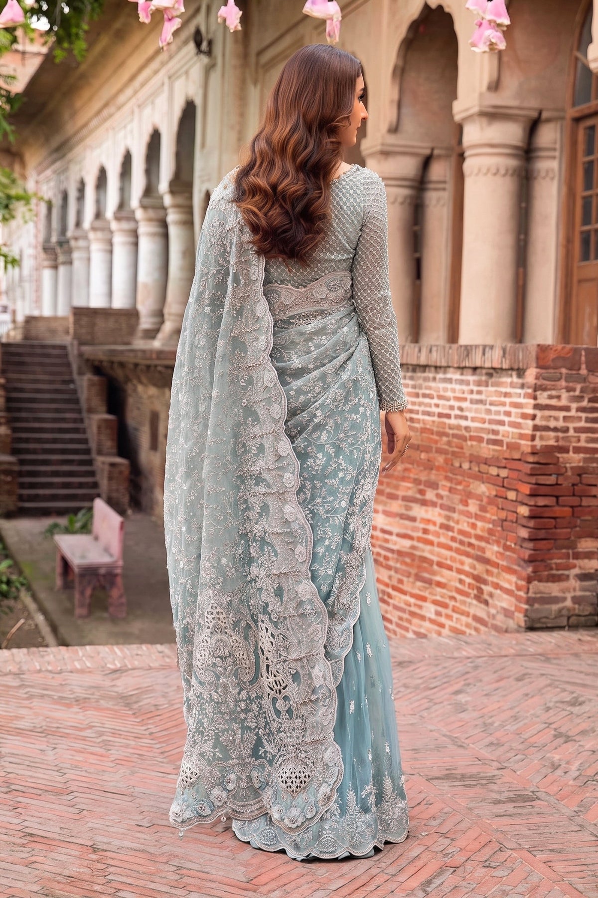 HEAVY EMBROIDERED NET SAREE UNSTITCH