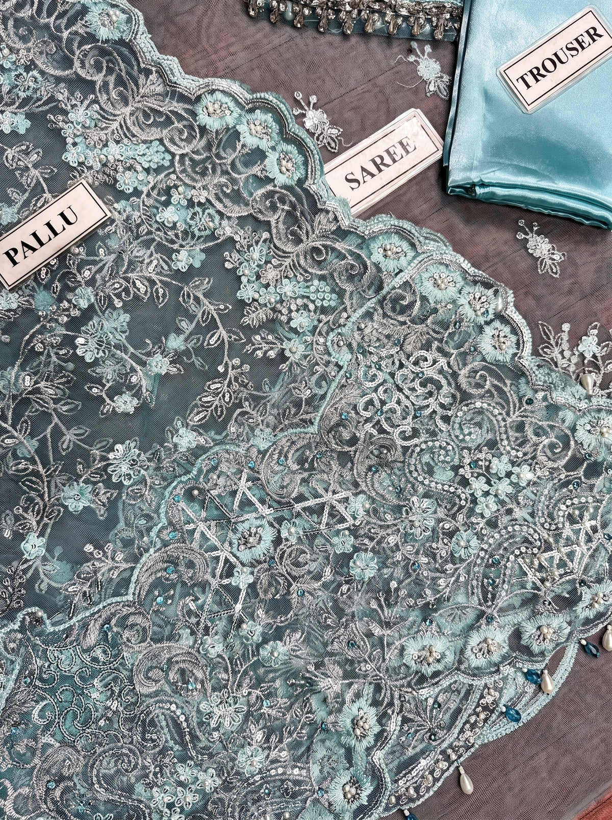 HEAVY EMBROIDERED NET SAREE UNSTITCH