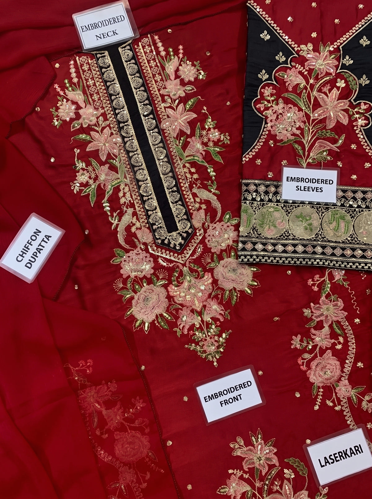 3PC SILK ETHNIC KAFTAN UNSTITCH