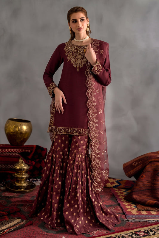 IZINIK EMBROIDERED 3PC UNSTITCH