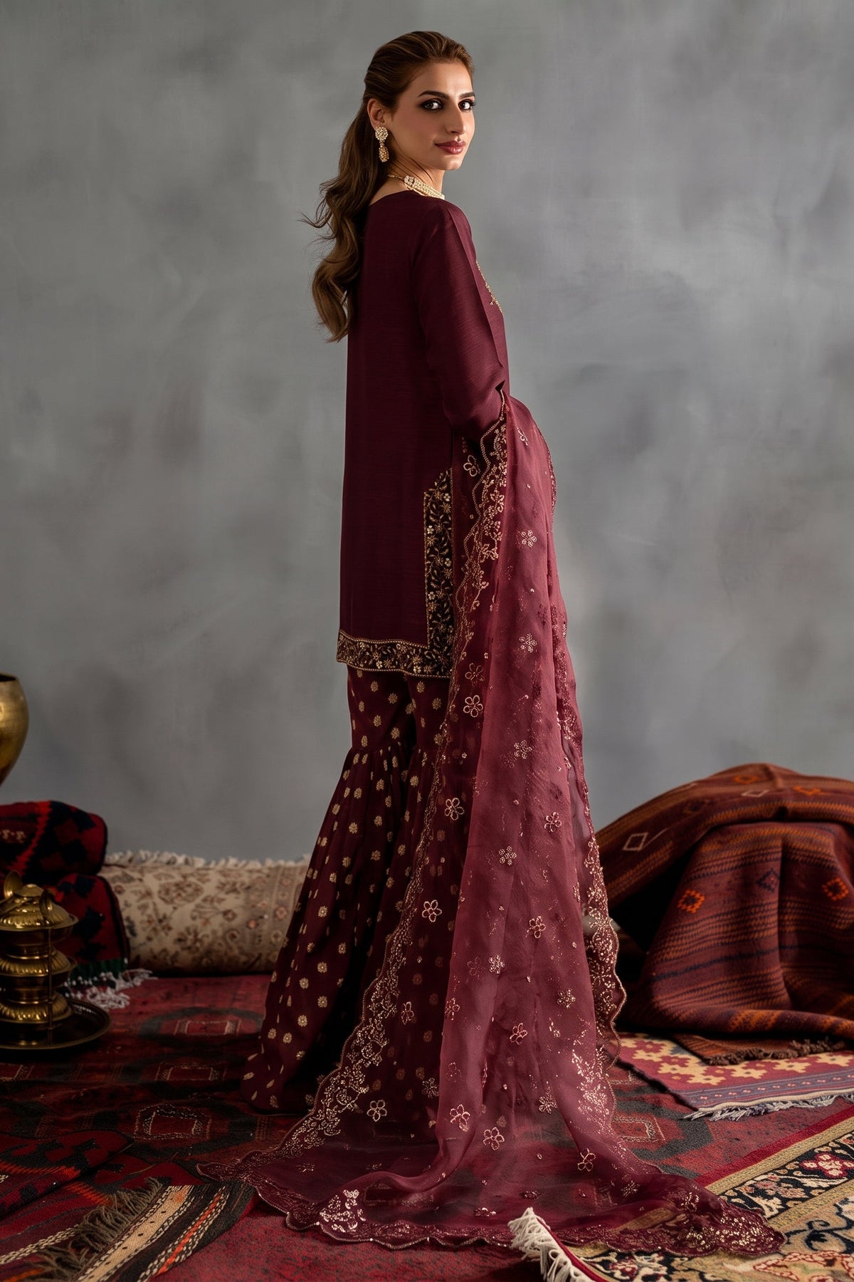 IZINIK EMBROIDERED 3PC UNSTITCH