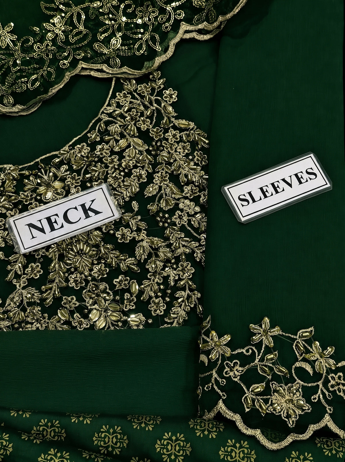 IZINIK EMBROIDERED 3PC UNSTITCH