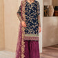 HEAVY EMBROIDERED CHIFFON 3PC UNSTITCH