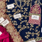 HEAVY EMBROIDERED CHIFFON 3PC UNSTITCH