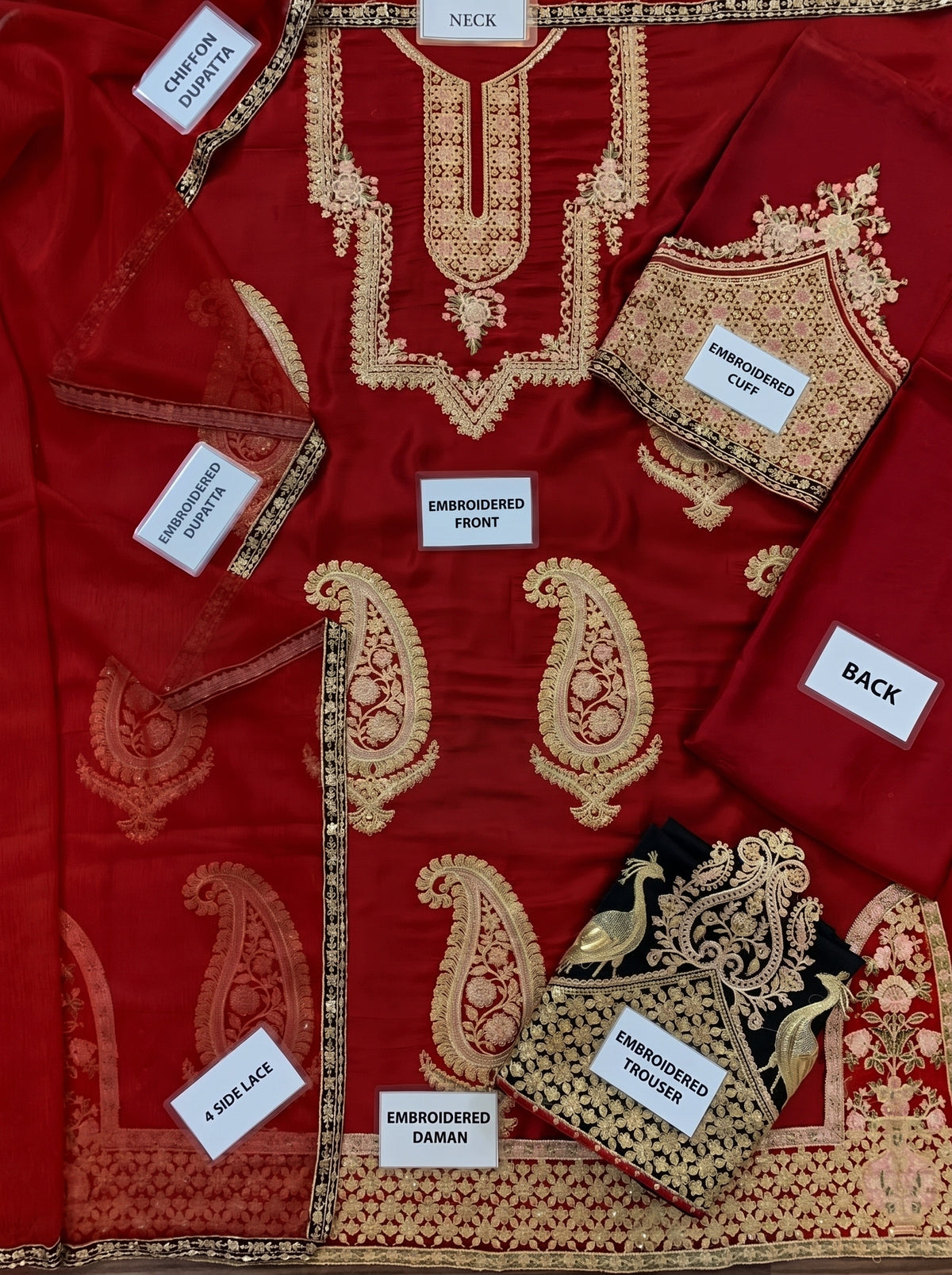 ETHNIC EMBROIDERED SILK SUIT 3PC