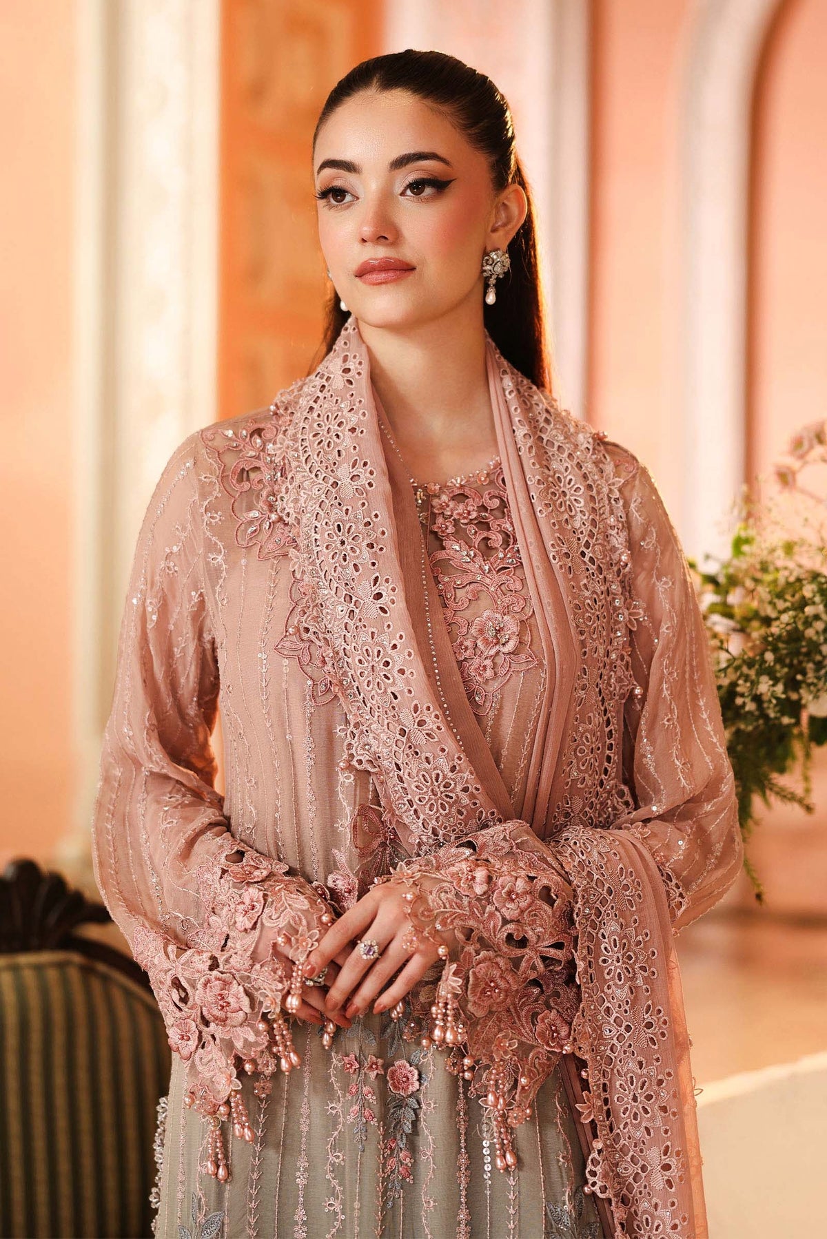 MARIA.B CHIFFON HEAVY EMBROIDERED UNSTITCHED 3PC SUIT