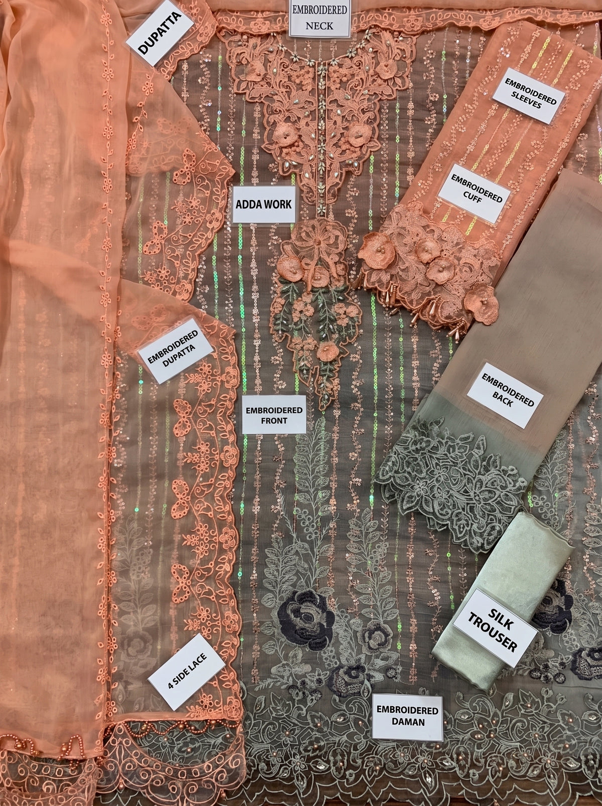 MARIA.B CHIFFON HEAVY EMBROIDERED UNSTITCHED 3PC SUIT