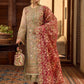 ORGANZA HEAVY EMBROIDERED 3PC UNSTITCH