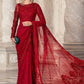 NET EMBROIDERED SAREE UNSTITCH